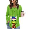 Women's Long Sleeve Tunic Loose Tops Casual Oversized Tops Pleated Tunic Button Down Casual Women's Print Tops