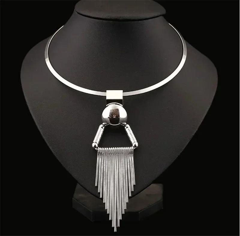 Women Exaggerate Fashion Necklace 2025 New Luxury Design Necklace Vintage Tassel Statement Long Necklace Jewelry Accessory Gifts