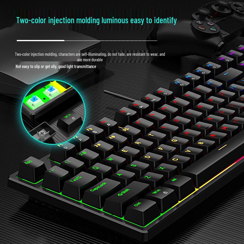 Wired RGB Mechanical Keyboard with Blue Switches, 104 Keys - Perfect for Gaming & Office Use