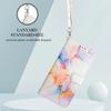 For Motorola Moto E14 4G/G04 4G/G04s 4G/G24 4G Case with Strap Marble Pattern Leather Phone Cover Card Holder