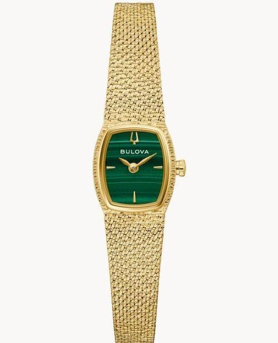 Bulova Classic Goddess of Time Green Dial Ladies Watch 97L184