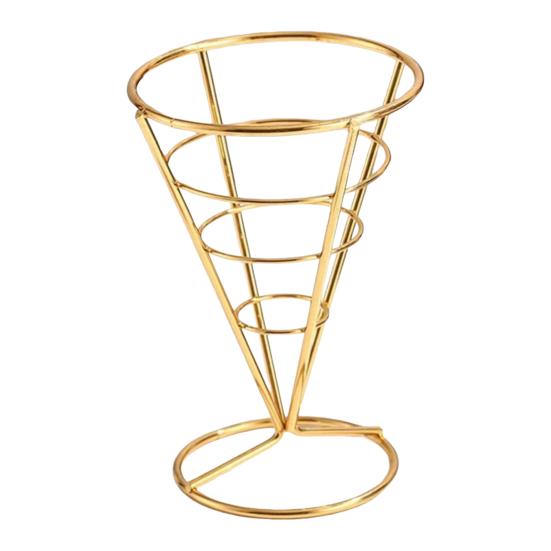 Ice Cream Cone Holders Stainless Steel French Fries Stands Food Cone Display Stand for Individual Waffle Pizza Charcuterie Restaurant Party Supplies
