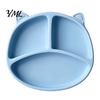 Food Grade Silicone Feeding Tray Suction Plate for Toddlers, Cute Bear Shape Unbreakable Divided Bowl Kids Baby Bowl, Non Slip Infants And BPA