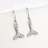 Feminine Simple Ins Mermaid Dolphin Fish Tail Ear Hooks Earrings