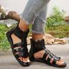 2024 New Solid Color Summer Women's Fashion Trend High-top Combination Sandals Women's European and American Thick-soled Sandals