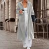 Women's Fashionable Casual Long Cardigan With Long Sleeves In Solid Color