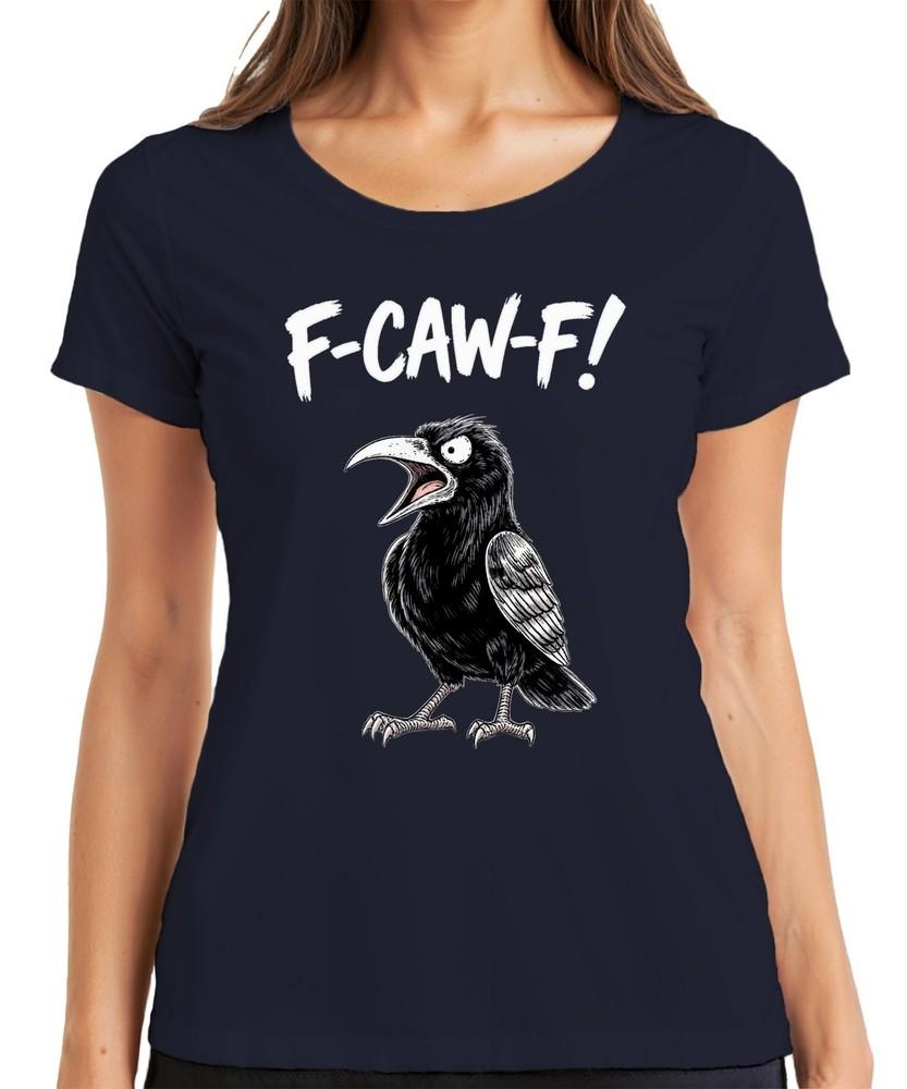 F Caw F Crow Sarcastic Funny Gothic Halloween Gift Ladies Tshirt S