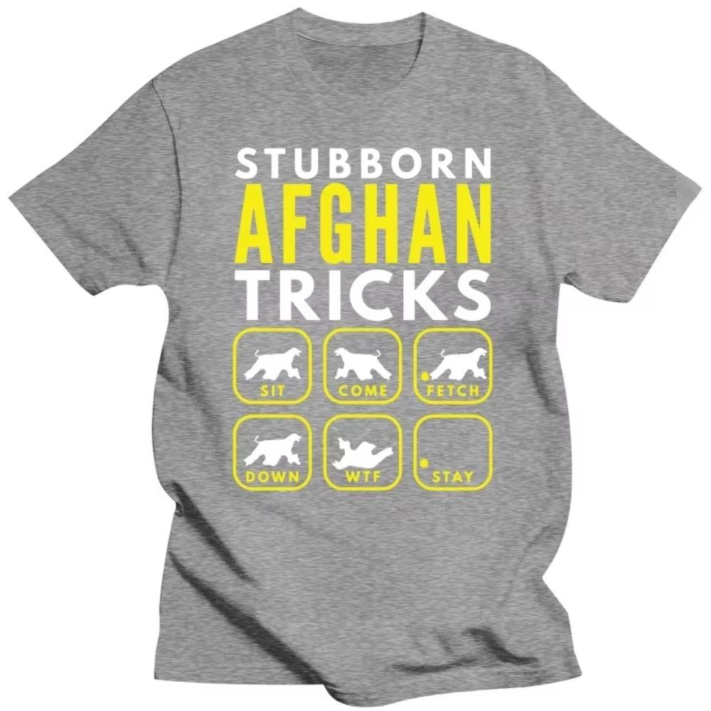 Stubborn Afghan Hound Tricks Dog Training T Shirts Graphic Cotton Streetwear Short Sleeve Birthday Gifts Summer Style T-shirt