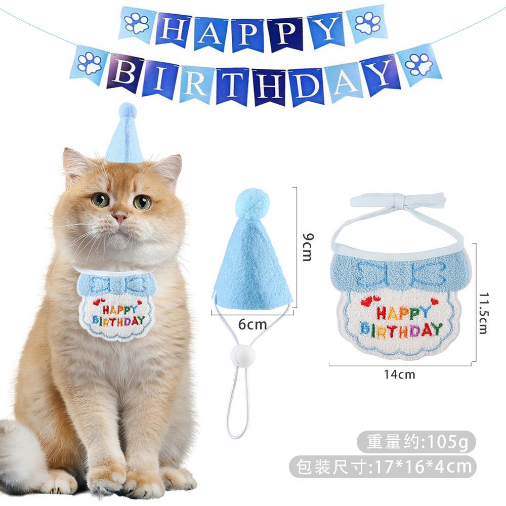 

Adorable Birthday Bib Hats For Cats Ins Doy Dress Up For Birthday Party Hat Bib Mini Doggy Cat Pet Cloth Letter Photography Props