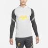 Nike Half-Zip Quick-Dry Long-Sleeve Soccer Jersey, Liverpool 21-22 Men Tops Light-Grey DC7771-017