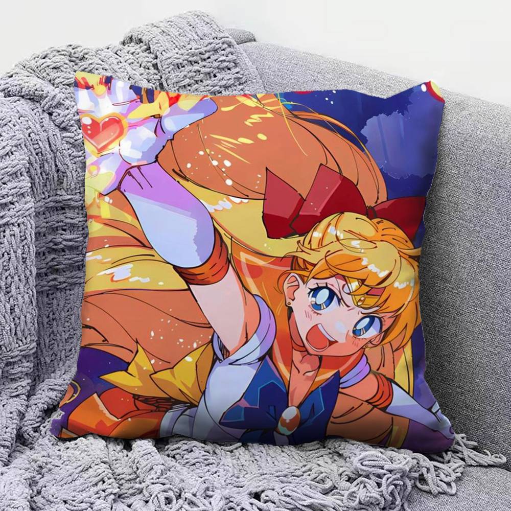 Sailor Moon Anime Girl Cute  Pillow Covers Home Sofa Cushion Covers and Aecorative Custom