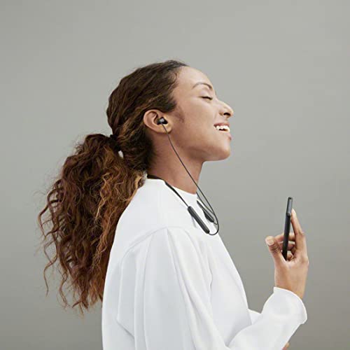 Sony WI-C100 Wireless Earbuds, Bluetooth Compatible, 25-Hour Battery Life, IPX4 Water Resistant, DSEE Compatible, Black, WI-C100 BZ, Small