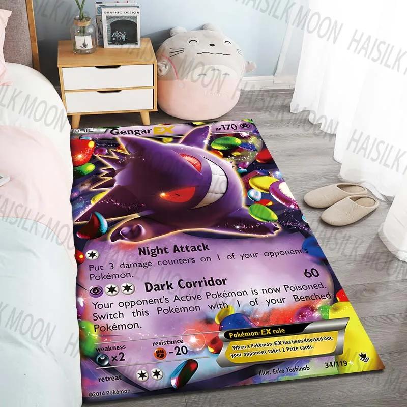 15 Misure Tappeti con Fantasia Carte Pokémon Gengar per Soggiorno Camera da Letto Tappetino per Pavimento Divano Tappeti Antiscivolo Tappeto Gioco per Camera dei Bambini Regali