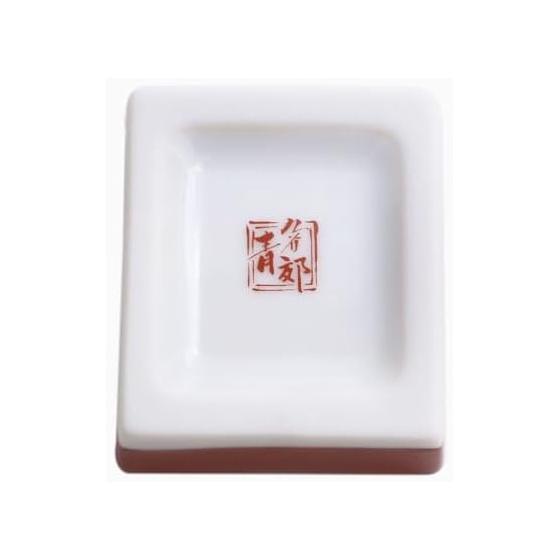 Kutani Ware Chopstick Rests - Japanese Traditional "Kutani Five Colors" Porcelain - Cat Design with Pouch - "Seikou Kiln" - Authentic Japanese