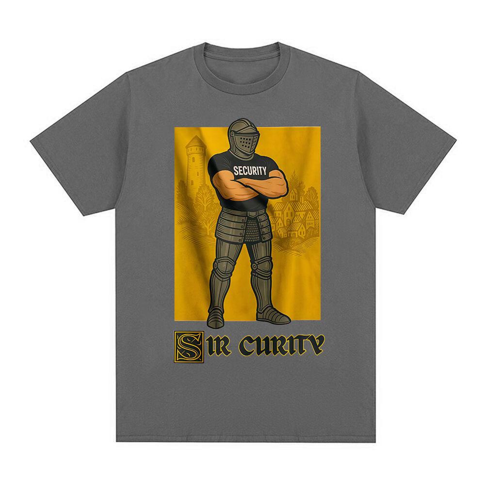 Sir Curity Funny Knight Meme Graphic T-shirts Unisex's Women Clothing Cotton Casual Oversized Short Sleeves T Shirts Streetwear