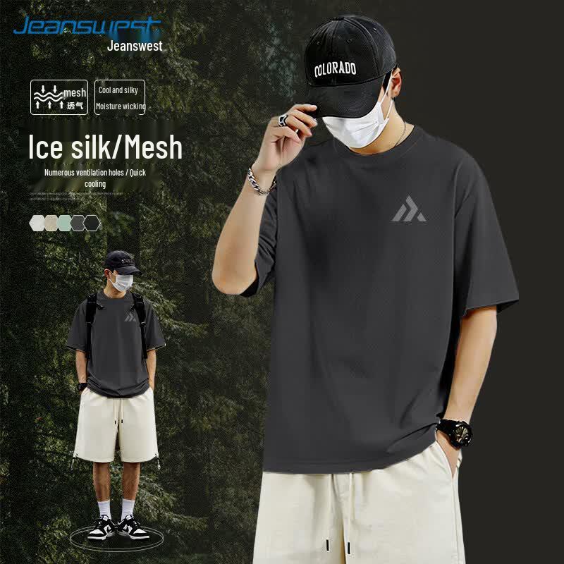 Jeanswest Men s Ice Silk Mesh Quick Dry Sport T-Shirt M