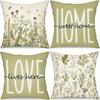 1/4pcs Floral Patterned Home Sweet Love Lives Here Pillowcases Sofa Cushion Cover Home Bedroom Room Decoration