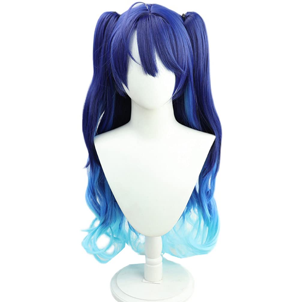 

LAOBAO Косплей Кокоро Синий Сетчатый Костюм Аксессуар для Школы и Мероприятий Парик, Амамия, Термостойкий, Парик с Двумя Хвостами, Вечеринки, Хэллоуин, Фестивали,