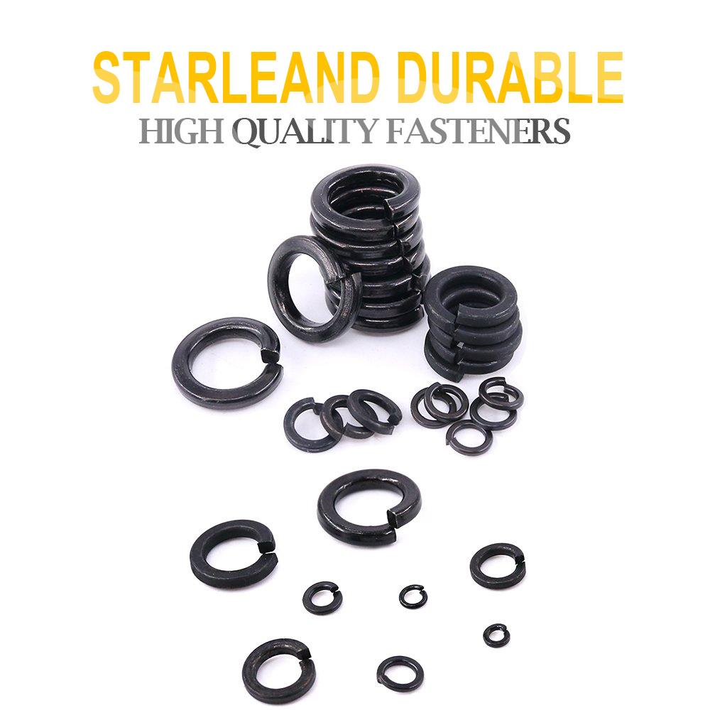 410 Black Plated Open Spring Washers Lock Elastic Joints, 8 Sizes M2/M2.5/M3/M4/M5/M6/M8/M10 Washer Sleeve Sets