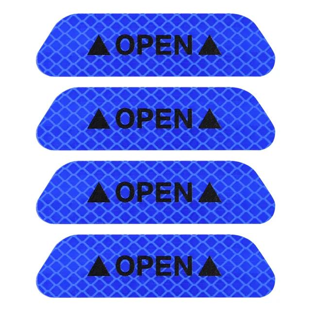 4PCS Reflective Car Door Sticker Safety Opening Warning Reflector Tape Decal Car Accessories Exterior Interior Reflector Sticker