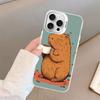 Cartoon Capybara Phone Case For IPhone 16 15 14 13 12 11 Pro Max X XR XSMAX 8 7 Plus Matte Shockproof Back Cover