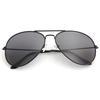 Men Retro Pilot Sunglasses Big Frame Oversized Metal UV400 Reflective Lens Trendy Driving Shades for Women