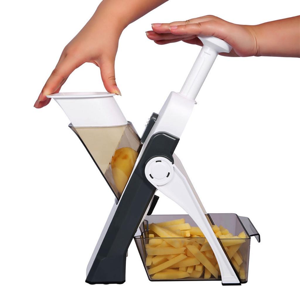 Black/Green I66131 Multifunction Vegetable Slicer French Fries Cutter Meat Chopper Kitchen Slicer Salad Chopper Potato Slicer Cooking Gadgets