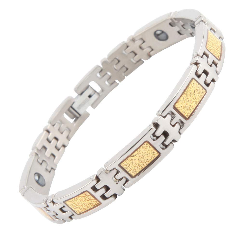 Pure Titanium Couple Germanium Jewelry [HACHI] Bracelet, Anti-Static, Magnetic, Hematite, Bracelet, Women's (19.5, Women's)