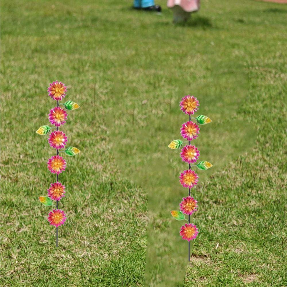 3pcs Plant Shaped Flower Ground Stake Metal Garden Pile Decorative Garden Stakes  Outdoor