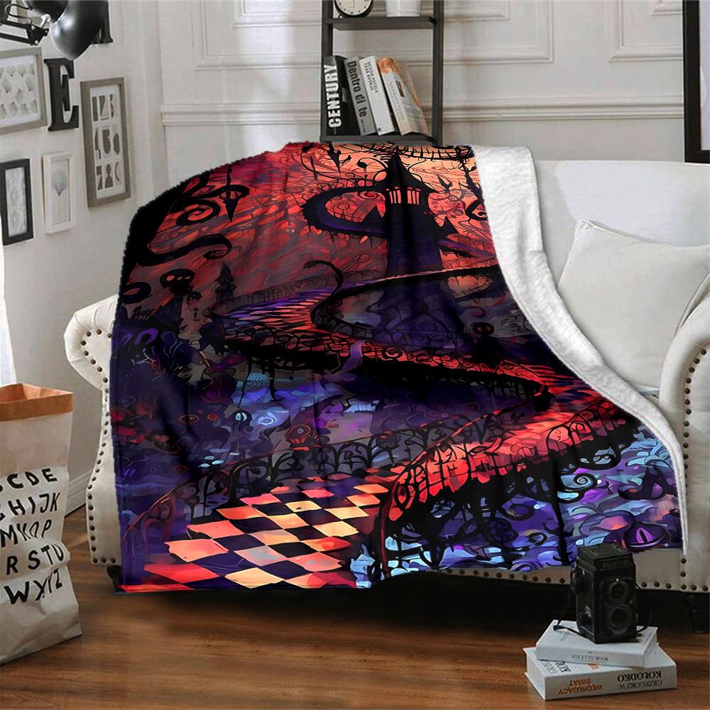 1pc Whimsical Fantasy Blanket, Lightweight Flannel Throw Blanket for Sofa, Bed, Travel, Camping, Living Room, Office, Couch, Chair, and Bed