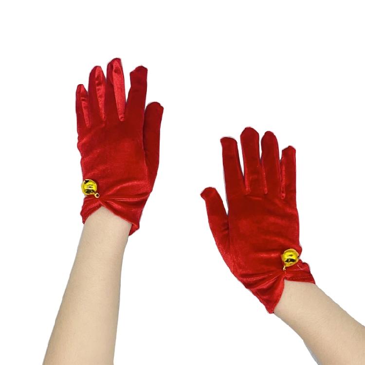 

Cosplay Santa Gloves Winter Full Finger Bells/White Cuffs Decor Gloves for Teens
