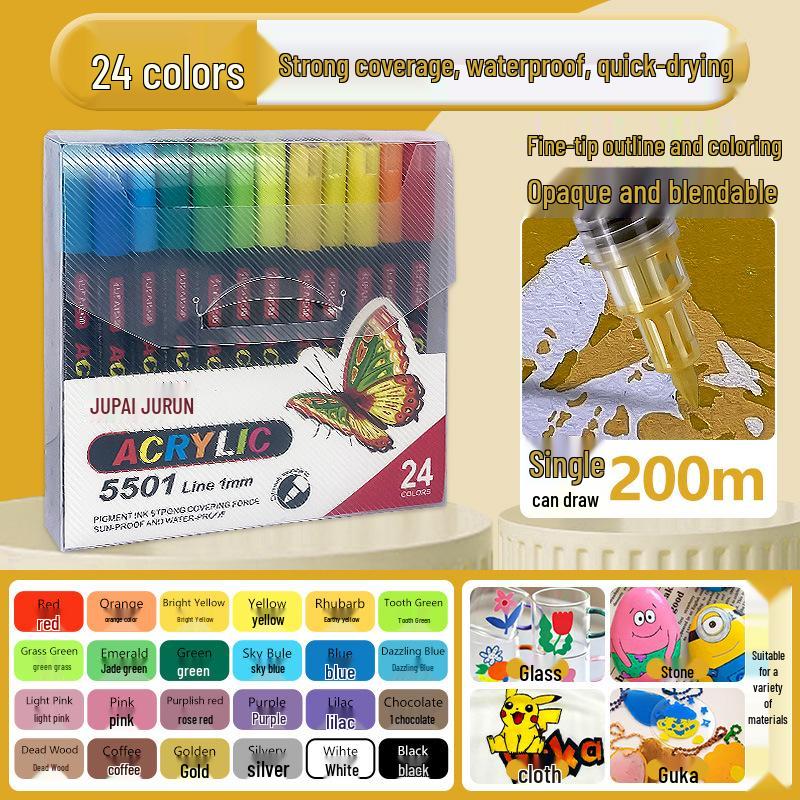 Pennarello acrilico gigante impilabile singolo per l'arte degli studenti, colore speciale non trasparente. Ideale per progetti con acquerelli e pittura.
