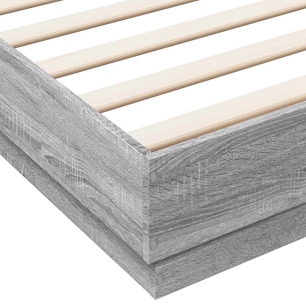 LED Bed Frame in Grey Sonoma 180x200 cm