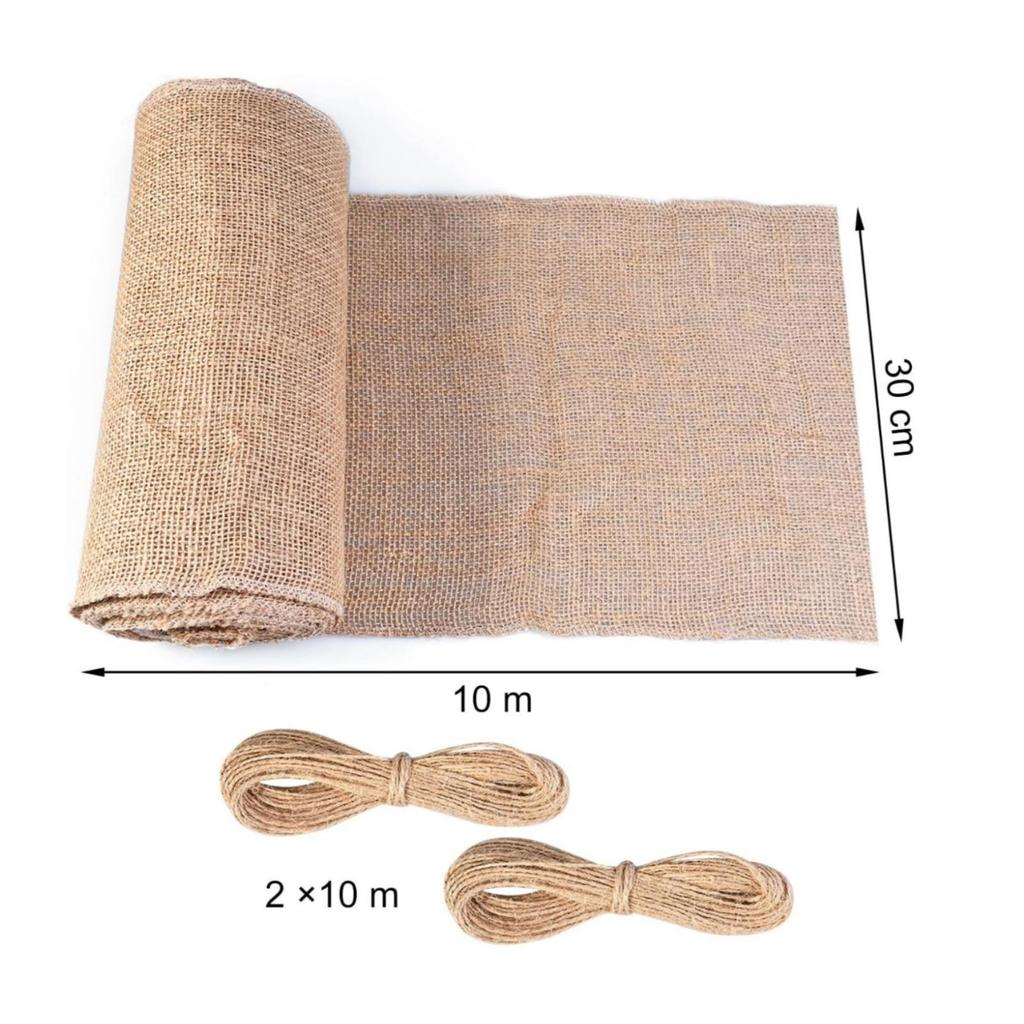 Burlap Table Runner Roll Coarse with Rope Woven for Party Planners,