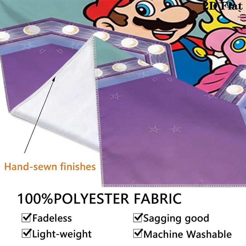 Super Mario Wall Tapestry Aesthetic Wall Hanging Printed Fabric Blanket Decorative Tapestries For Bedroom Living Room Home Decor