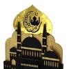 Ramadan Table Decoration Wooden Crescent Moon Star Eid Mubarak Ornament LED Light Up Ramadan Kareem Mosque Sign for Islamic Home Decor