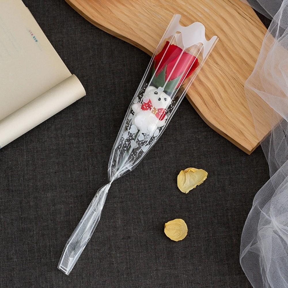 Einzelnes Süßes Bären-Abschluss-Bouquet Seidenblumen DIY Künstliche Rosenblumen Bären-Bouquet Dekoration Valentinstagsgeschenk