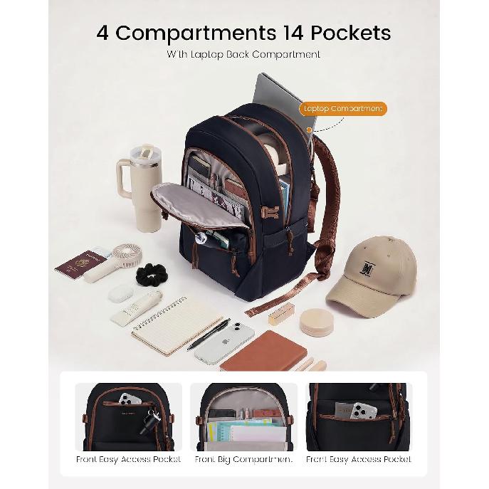 LOVEVOOK Laptop Backpack with Cute Pendant,17.3 Inch Travel Work Backpack Computer Laptop Bag with Large Cup Holder,Waterproof Nurse Teacher College