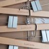 Nature  Solid Wood Deluxe Wooden Pants Hangers Bottom Hanger Jeans Hanger Skirt Hanger with 2-Adjustable Clips Anti-Rust Hook