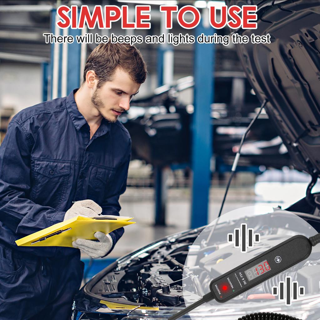 Automotive Electrical Tester Pen 4-60V DC High Precision Car Circuit Probe Pen Portable Car Short Circuit Finder Battery Test