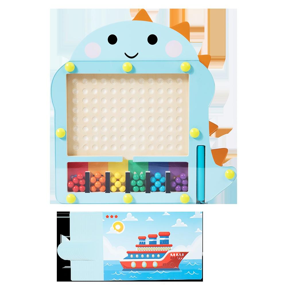 

Магнитный лабиринт «Яйцо динозавра», Деревянная развивающая игрушка для развития мелкой моторики, Сортировка по цветам и счет, Обучающее занятие для малышей One Size