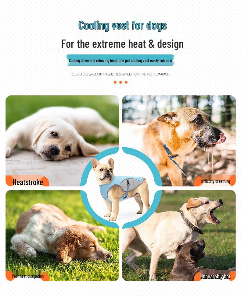 Pet Cooling Vest: Breathable, Anti-Heatstroke Dog Apparel with Reflective Strip for Summer