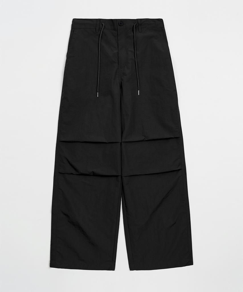 TOFFEE Utility Wide Parachute Pants (Black)