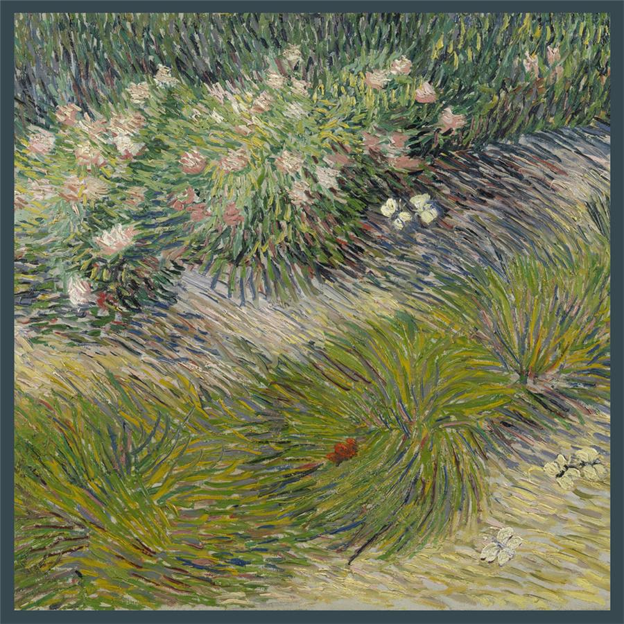 Silk Scarf Women Paintings Series Square Scarves Head Echarpes Silk Foulards Femme Wraps Beach Shawls Bandana Lady Hijabs 90CM