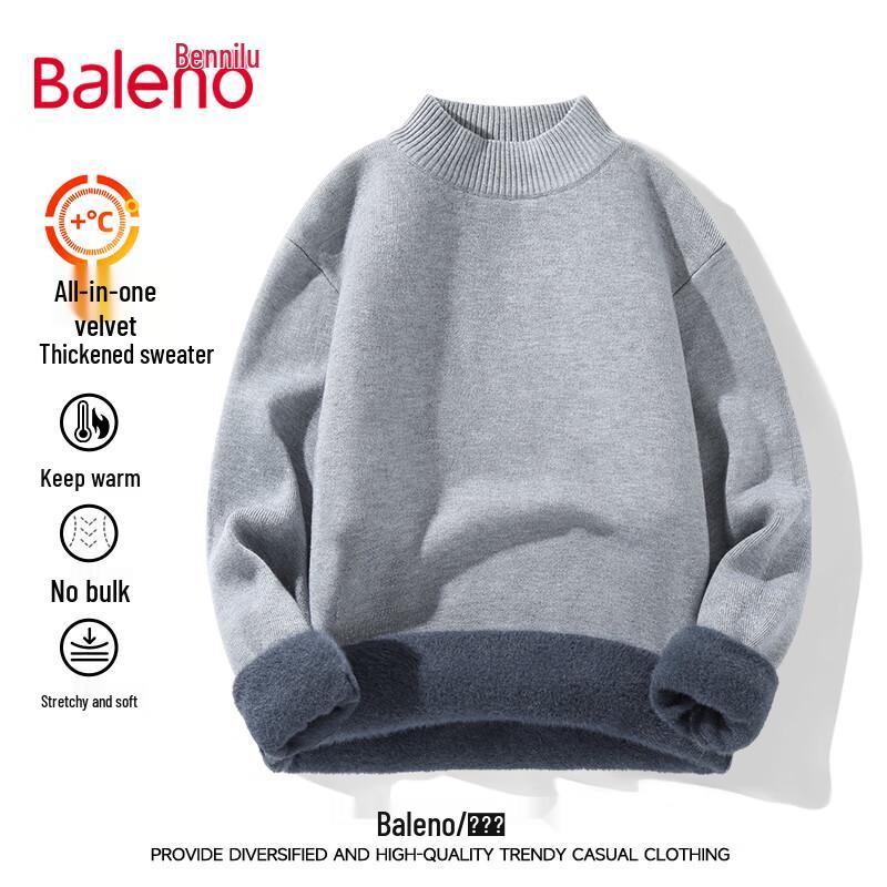 Baleno Unisex Winter Fleece-Lined Semi-High Collar Sweater