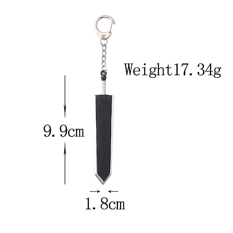 Anime Guts Dragon Slashing Keychain Sword With Red Logo Key Pendant Cosplay Props For Men Women Backpack Keyring Jewelry Gift