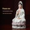Seven Treasures Ceramic Guanyin Bodhisattva Statue for Home Worship or Decor
