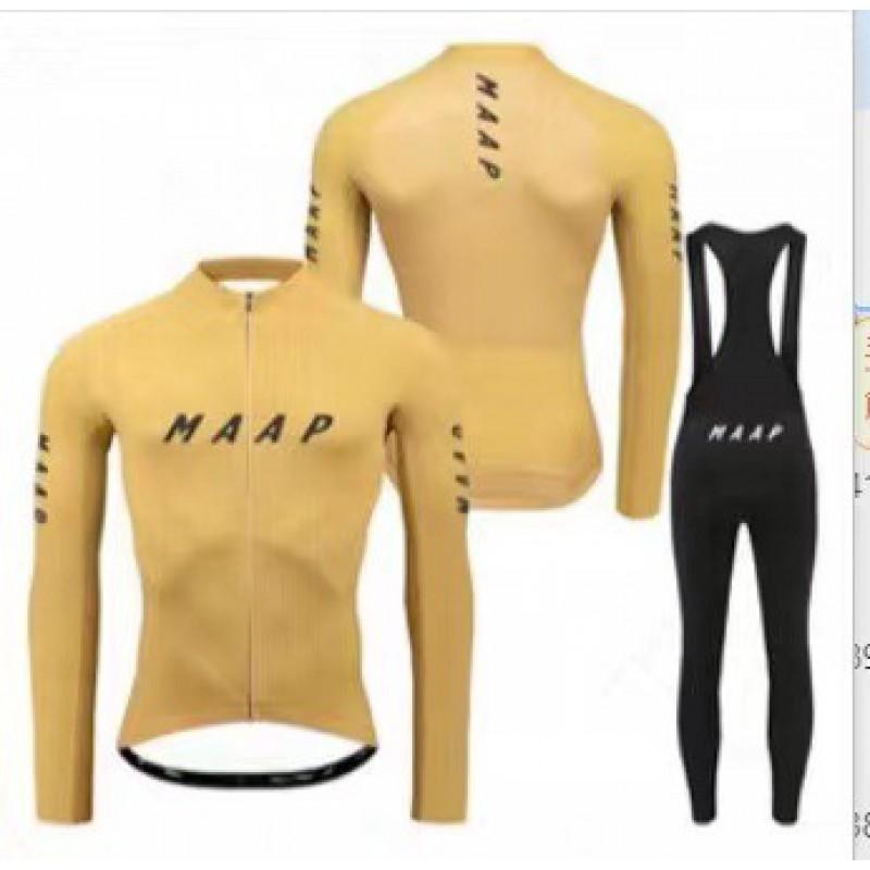 Set Maglia da Ciclismo a Manica Lunga MAAP Strato Base Termico Allenamento Corsa Bici da Strada