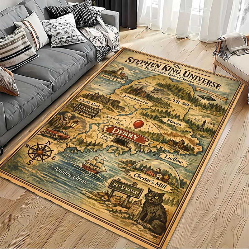 Stephen King Universe Map suitable as a non-slip mat for the living room or bedroom sofa