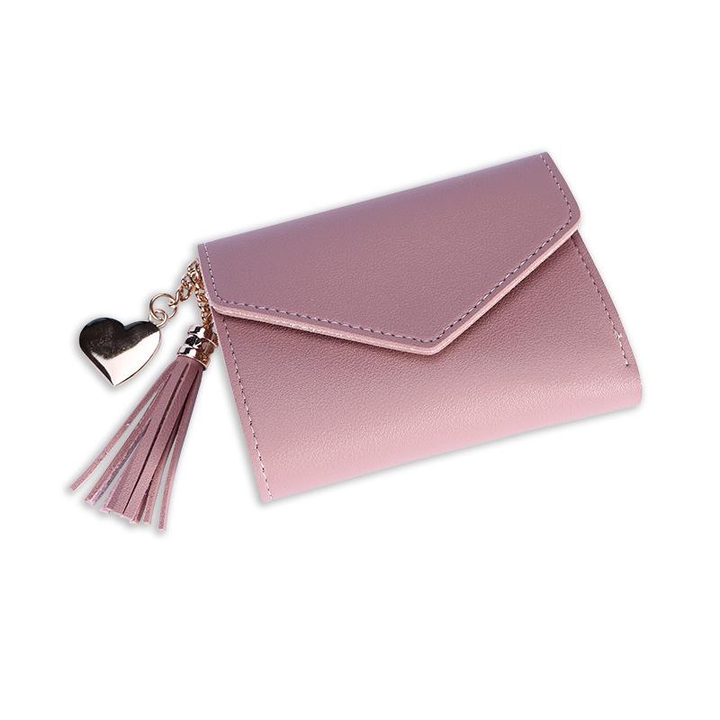 Trendy Women's Short Wallet: Cute Tassel Mini Coin Purse with Japanese-Korean Design